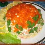 Салат с красной икрой «Жемчужина» — салаты