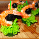 Канапе с креветками на шпажках — закуски