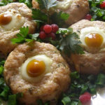 «Гнезда» из куриного фарша — Вторые блюда