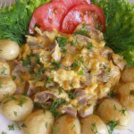 Куриные желудки, тушеные в сметане — Вторые блюда