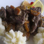 Печень с шампиньонами в сметанном соусе — Вторые блюда