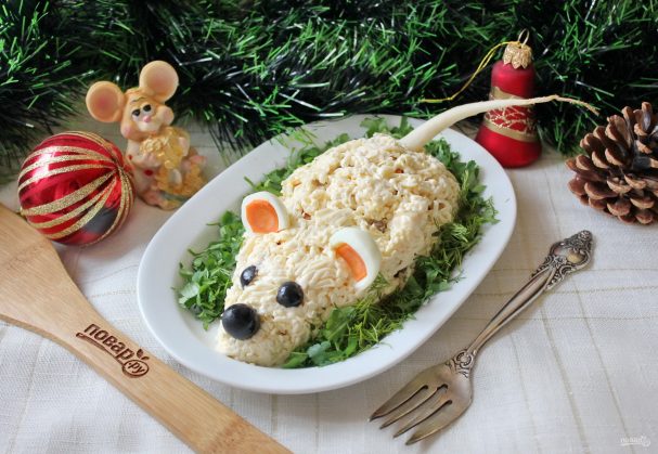 Мясной салат «Крыска» — салаты