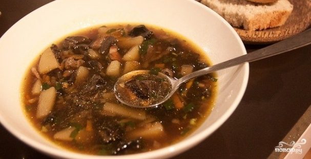 Суп из сушеных белых грибов — супы на первое